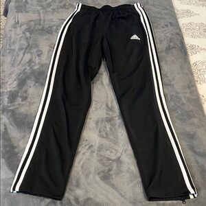 Adidas PRIMEGREEN Black Sweatpants with 3 White Stripes On Each Leg